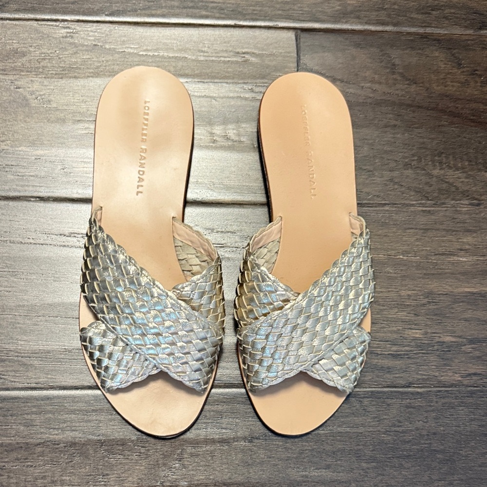 Loeffler Randall Metallic Woven Sandals